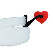 Load image into Gallery viewer, ShoeTails Mini Spinning Spurs Black with Red Heart for Crocs* (1 Pair)