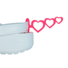 Load image into Gallery viewer, ShoeTails Pink Floating Cloud Hearts Clips for Clogs and Shoes (1 Pair)