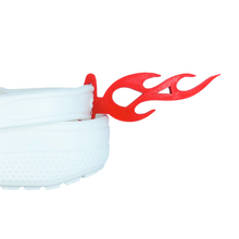 Load image into Gallery viewer, ShoeTails Red Fire Flame Shoe Clip Attachment for Clogs and Shoes (1 Pair)