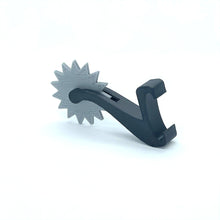 Load image into Gallery viewer, Croc Spur Mini Black Silver Shoe Charm Accessory Jibbitz Left