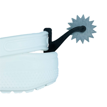 Load image into Gallery viewer, ShoeTails Mini Spinning Spurs Black with Silver for Crocs* (1 Pair)