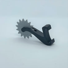 Load image into Gallery viewer, ShoeTails Mini Spinning Spurs Black with Customized Rowel Color for Crocs* (1 Pair)