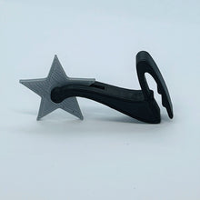 Load image into Gallery viewer, ShoeTails Mini Spinning Spurs Black with Silver Star for Clogs and Shoes (1 Pair)