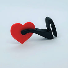 Load image into Gallery viewer, ShoeTails Mini Spinning Spurs Black with Red Heart for Clogs and Shoes (1 Pair)