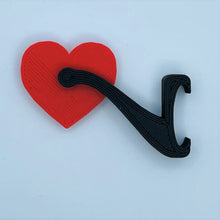 Load image into Gallery viewer, ShoeTails Mini Spinning Spurs Black with Red Heart for Crocs* (1 Pair)