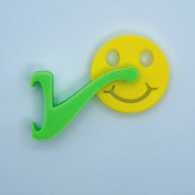 Load image into Gallery viewer, ShoeTails Mini Spinning Spurs Green with Yellow Smiley for Crocs* (1 Pair)