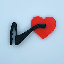Load image into Gallery viewer, ShoeTails Mini Spinning Spurs Black with Red Heart for Clogs and Shoes (1 Pair)
